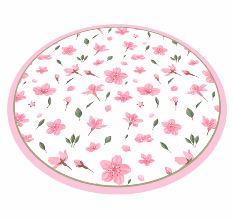 Tapis vinyle fleurs et plantes fleur rose en éclosion - TenStickers