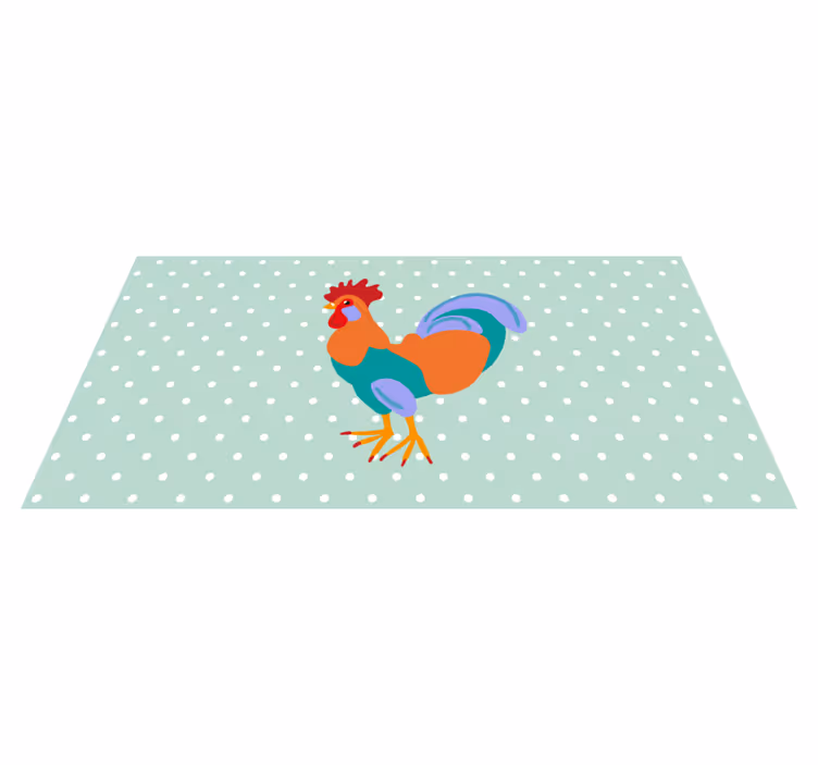 Tapis vinyle animal œuvre de coq vibrant - TenStickers