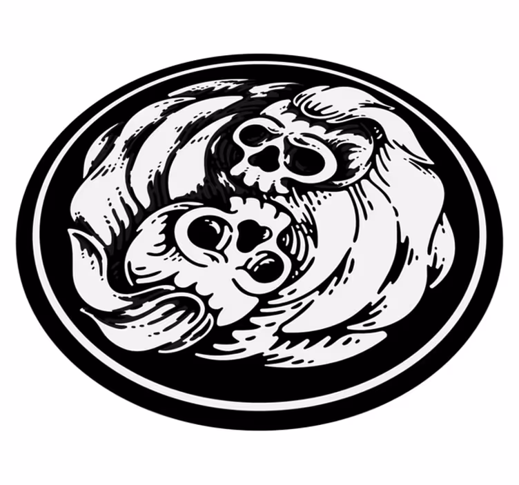 Tapis vinyle pour halloween vagues crâniennes - TenStickers