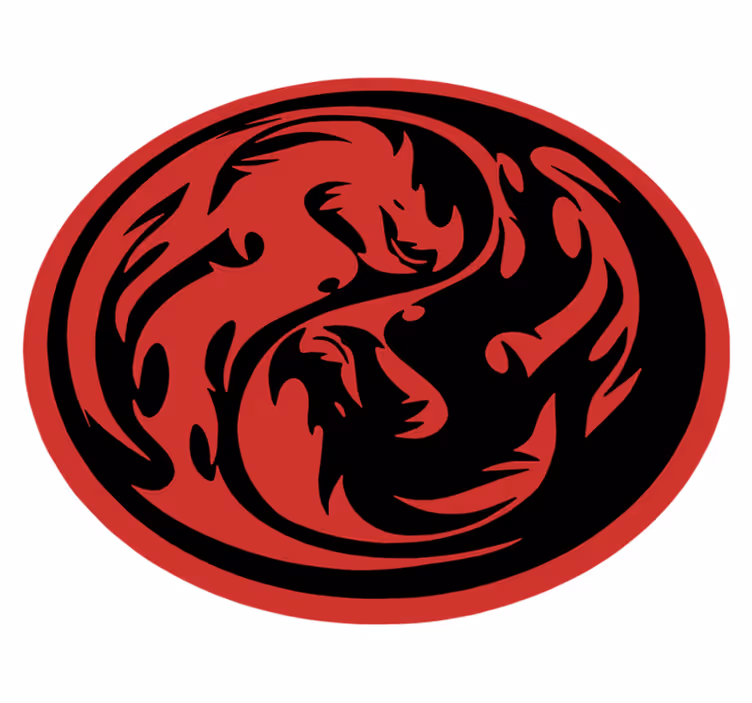 Tapis vinyle animal tourbillons de dragon - TenStickers