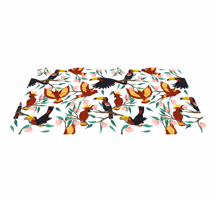 Tapis vinyle nature délice des oiseaux tropicaux - TenStickers