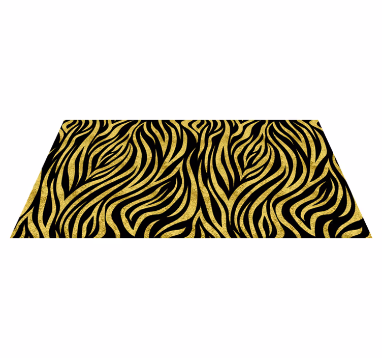 Tapis vinyle animal motif zèbre doré - TenStickers