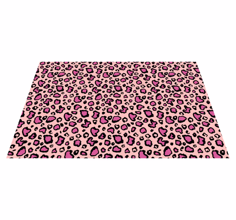 Tapis vinyle animal pois léopard roses - TenStickers