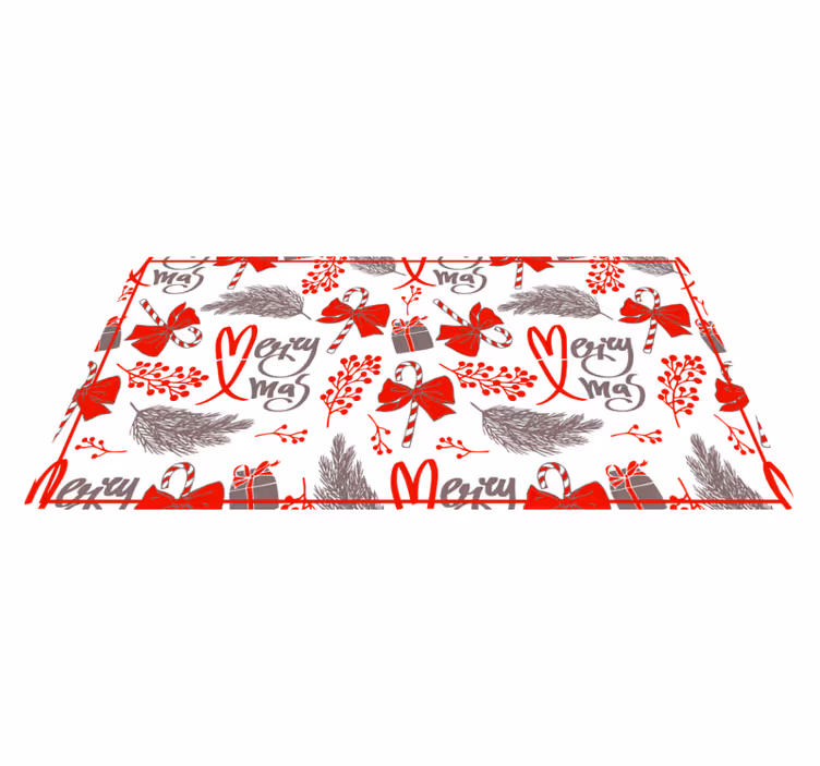 Tapis vinyle noël salutations et cœurs - TenStickers