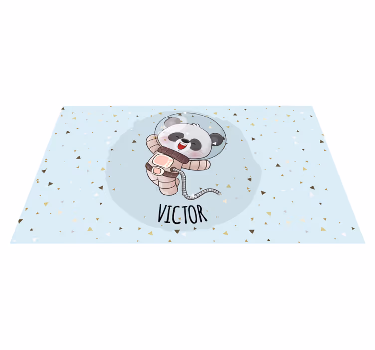 Tapis vinyle personnalisé mignon panda astronaute - TenStickers