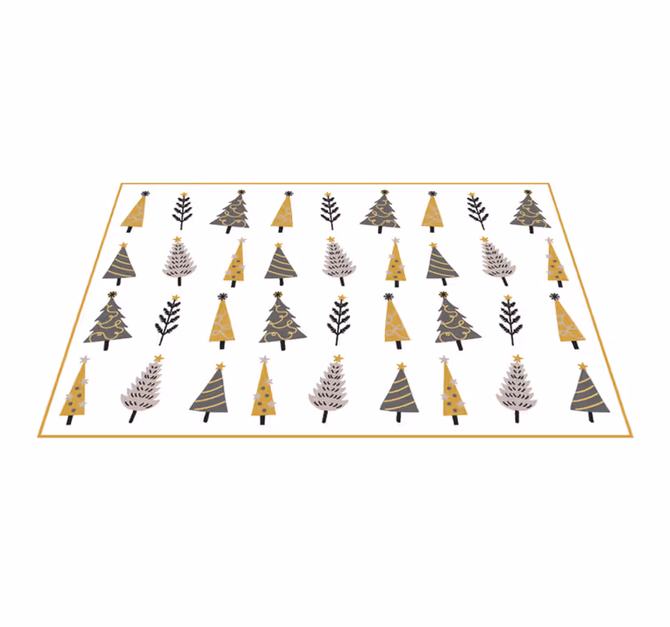 Tapis vinyle noël motif d'arbre fantaisiste - TenStickers
