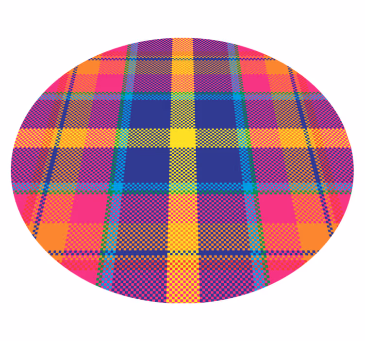 Tapis vinyles géométriques motif à carreaux coloré - TenStickers