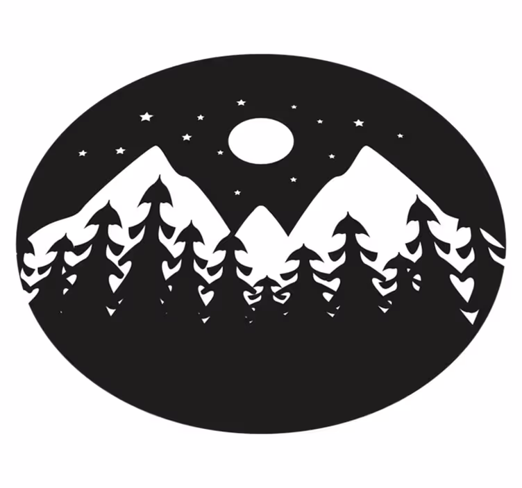 Tapis vinyle nature scène de silhouette de montagne - TenStickers