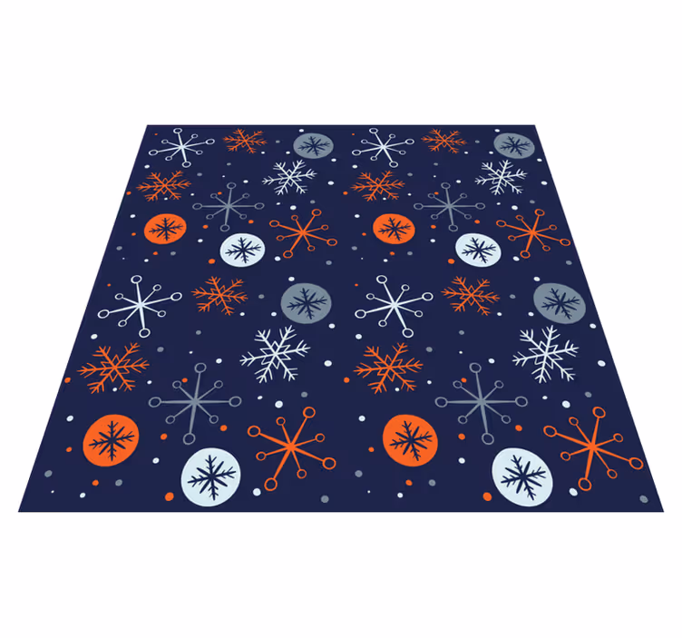 Tapis vinyle noël motifs de flocons de neige - TenStickers