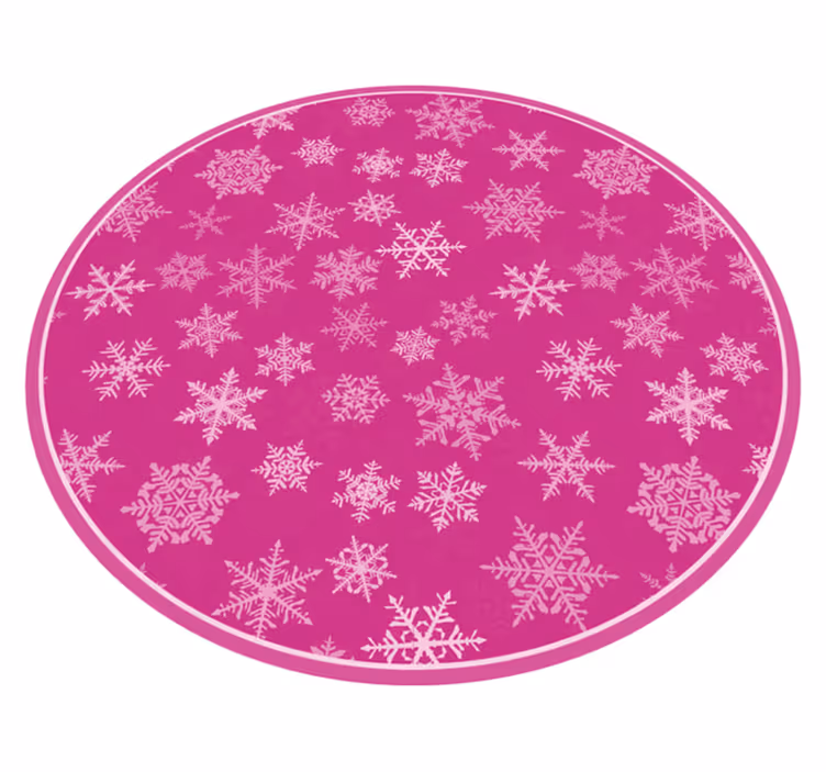 Tapis vinyle noël motif de flocon de neige rose - TenStickers