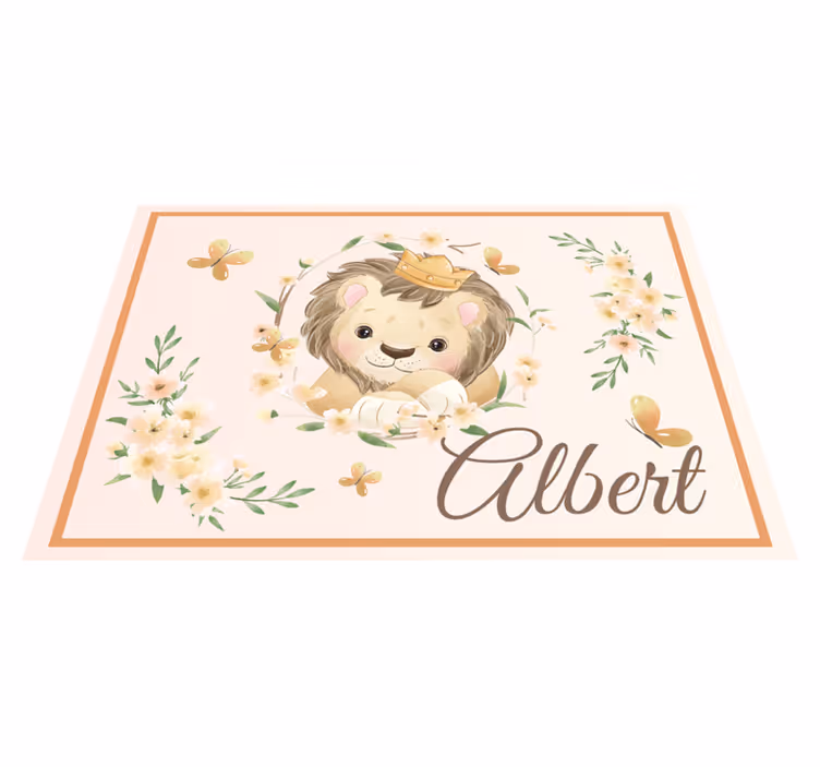 Tapis vinyle autres tapis bébé lion avec nom - TenStickers
