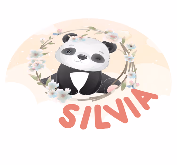 Tapis vinyle personnalisé œuvre d'art panda adorable - TenStickers
