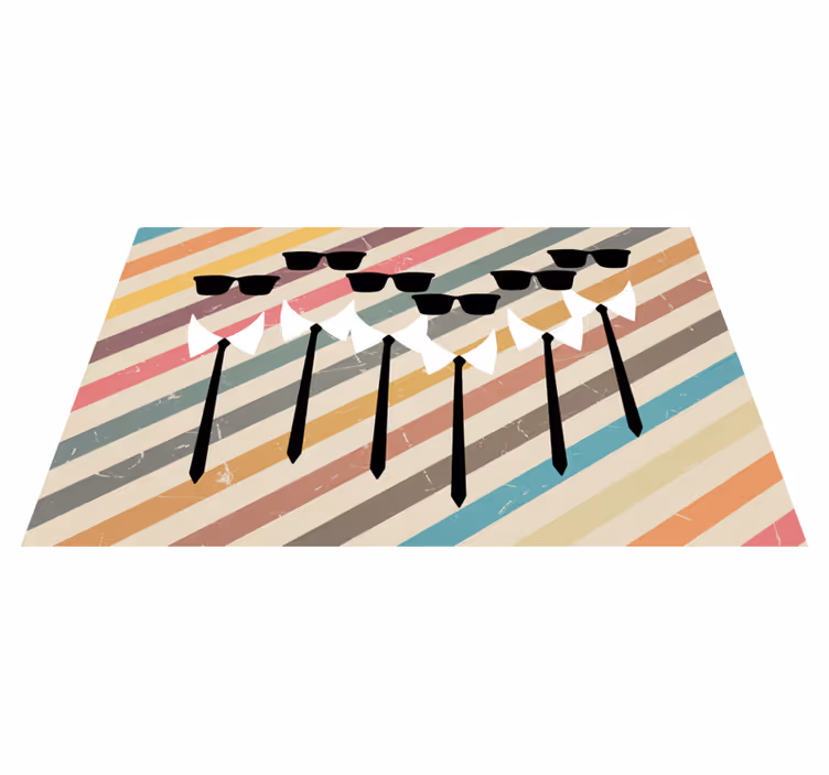 Tapis vinyle rayures tenue de groupe élégante - TenStickers