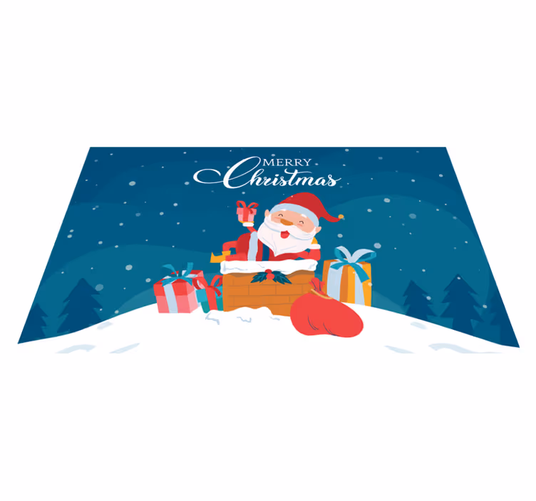 Tapis vinyle noël ambiance joyeuse du père noël - TenStickers