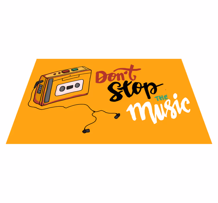 Tapis vinyle citation thème cassette rétro - TenStickers