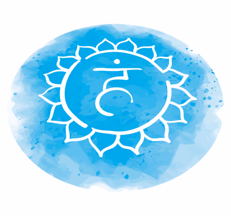 Tapis vinyle mandala symbole bleu serein - TenStickers