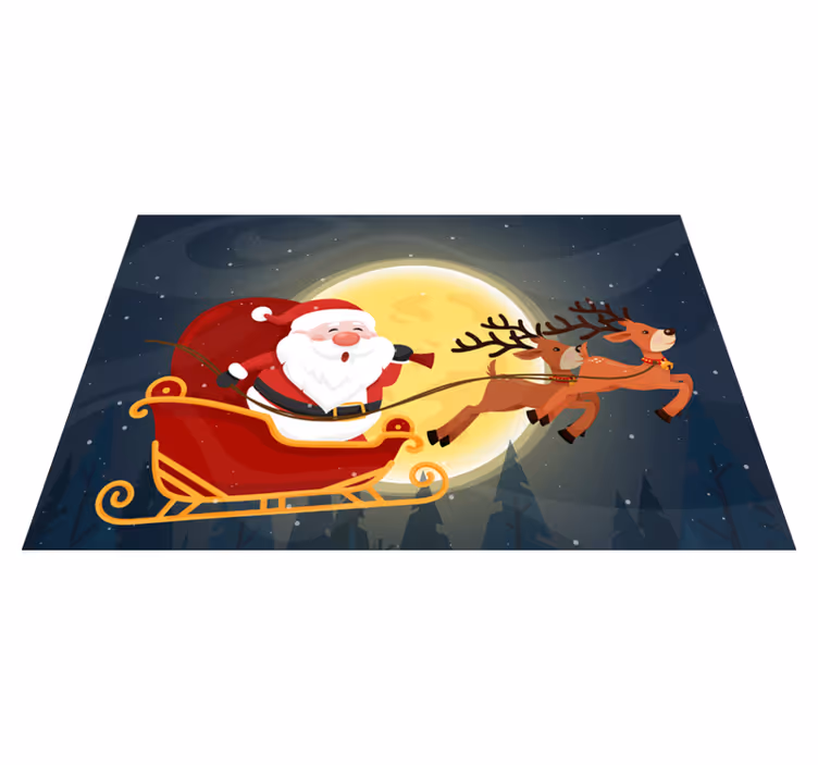 Tapis vinyle noël traîneau du père noël - TenStickers
