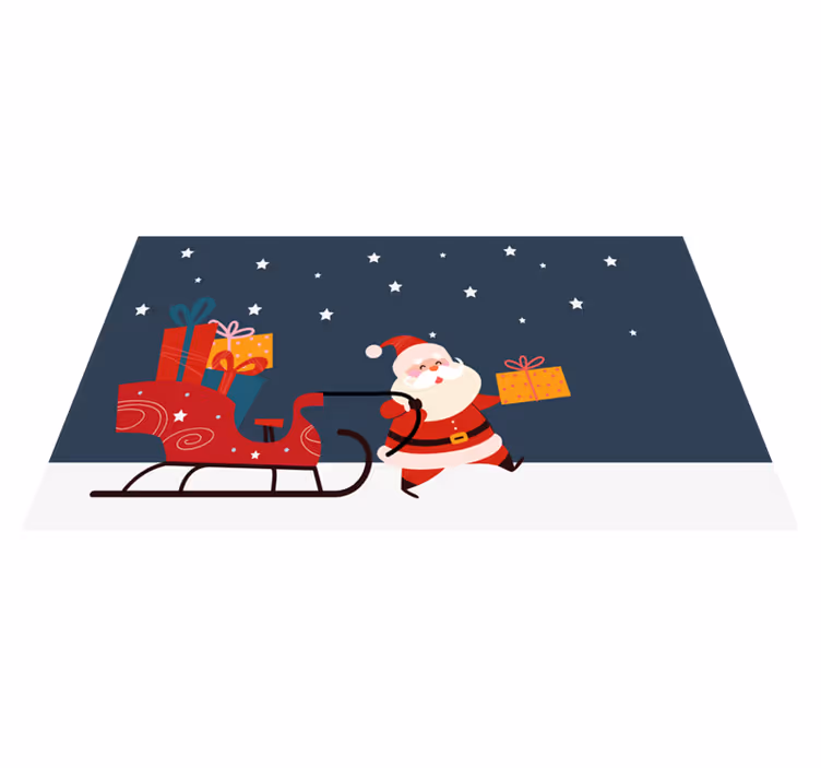 Tapis vinyle noël le joyeux traîneau du papa noël - TenStickers