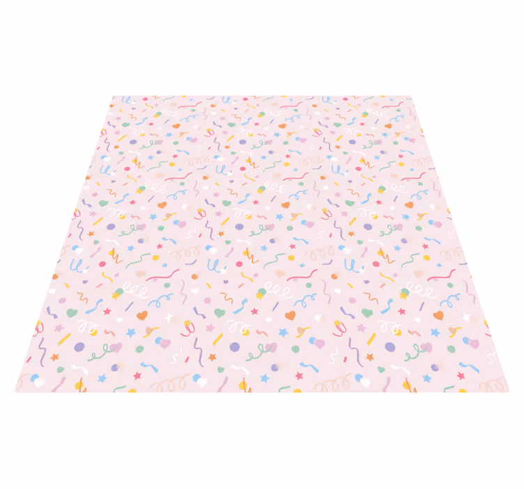 Tapis vinyle chambre bébé confettis de fête colorés - TenStickers