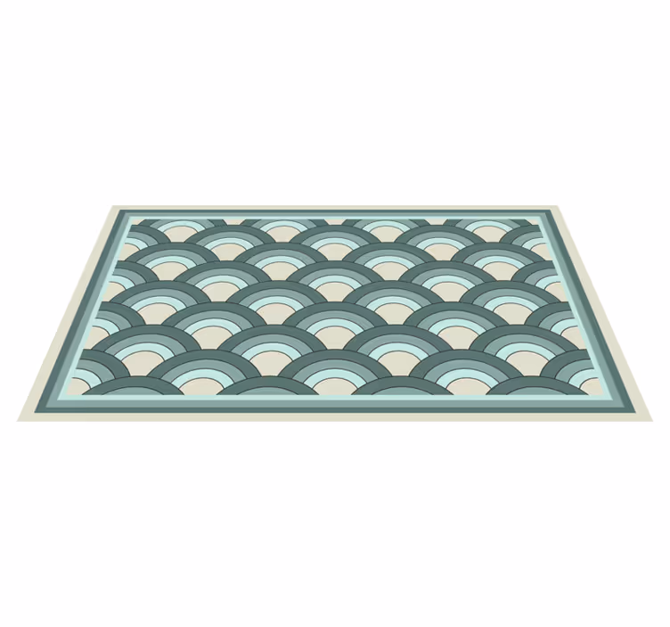 Tapis mosaique vinyle vagues géométriques élégantes - TenStickers