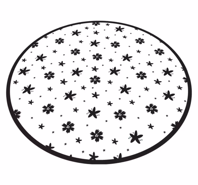 Tapis vinyle fleurs et plantes motif étoile florale - TenStickers