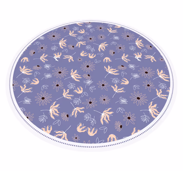 Tapis vinyle fleurs et plantes motif floral violet - TenStickers