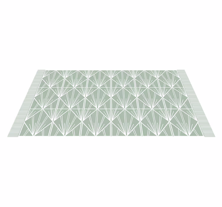 Tapis vinyle carreaux de ciment feuille géométrique - TenStickers