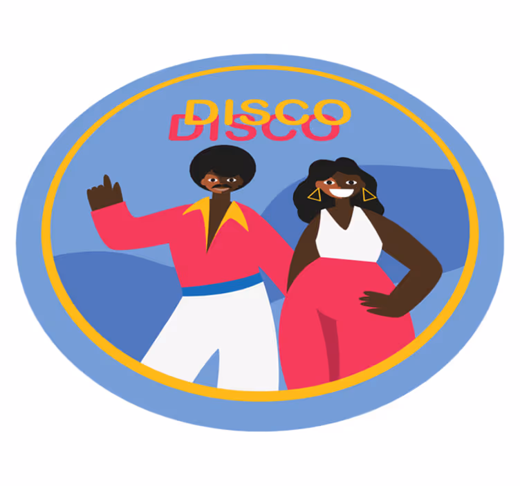 Tapis vinyle rond ambiance disco élégante - TenStickers
