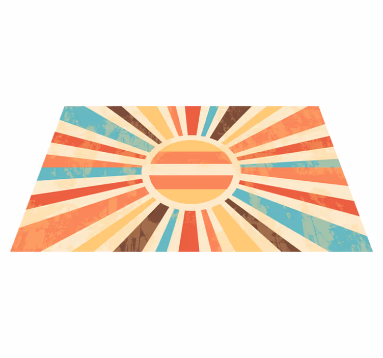 Tapis vinyle rétro explosion de couleurs du lever du soleil - TenStickers