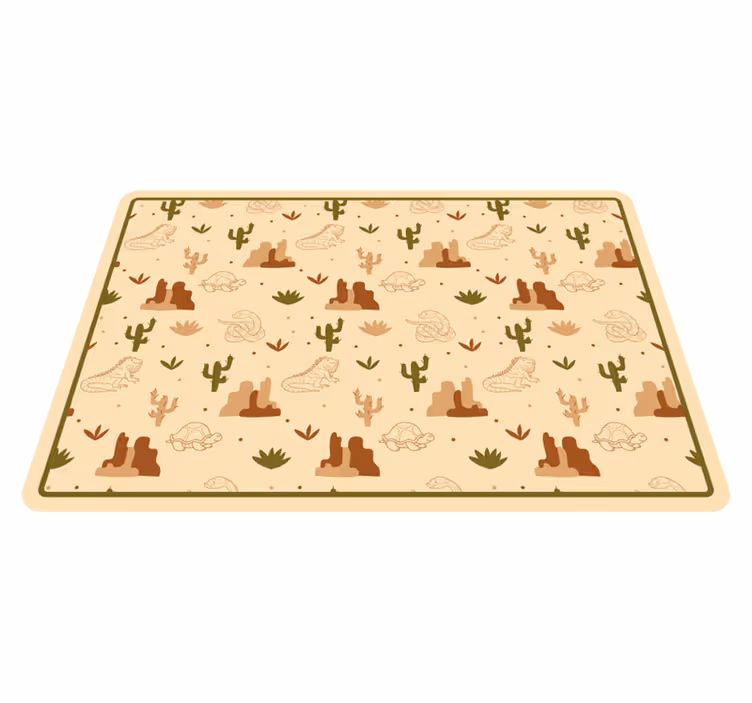 Tapis vinyle autouroute paysage animalier du désert - TenStickers