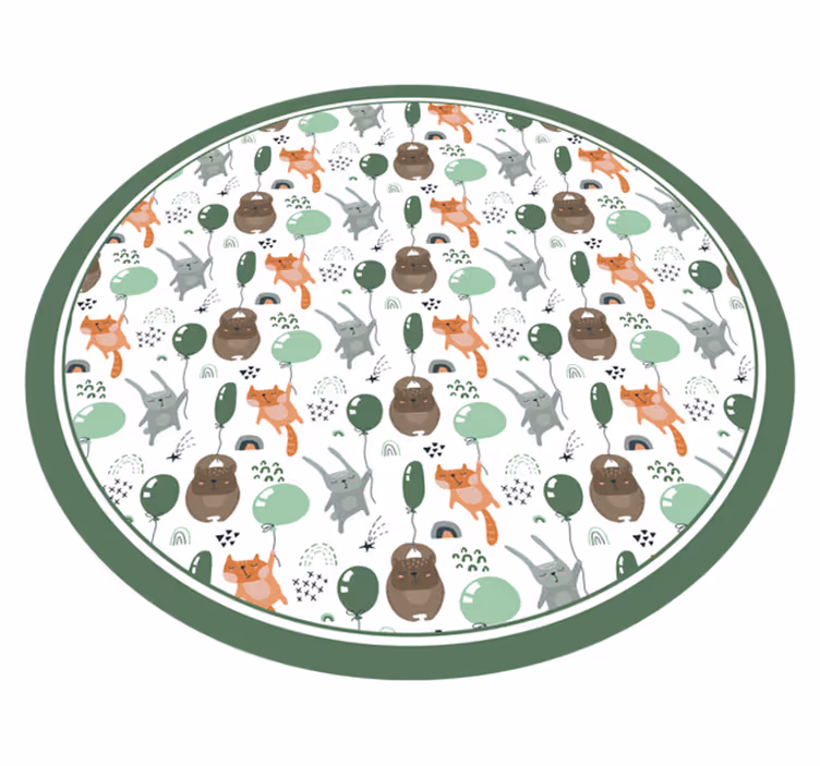 Tapis vinyle pour enfants ballons animaux ludiques - TenStickers
