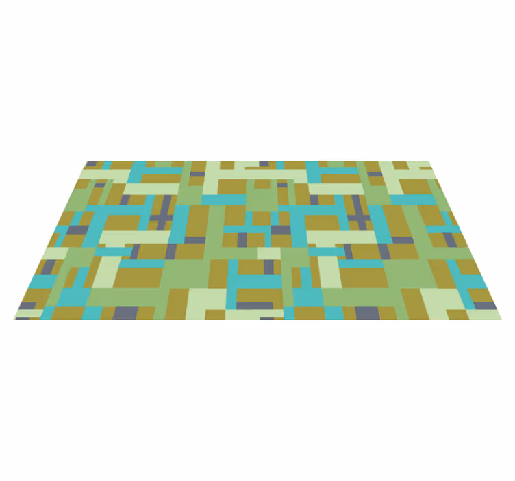 Tapis vinyles géométriques segments de couleur verte - TenStickers