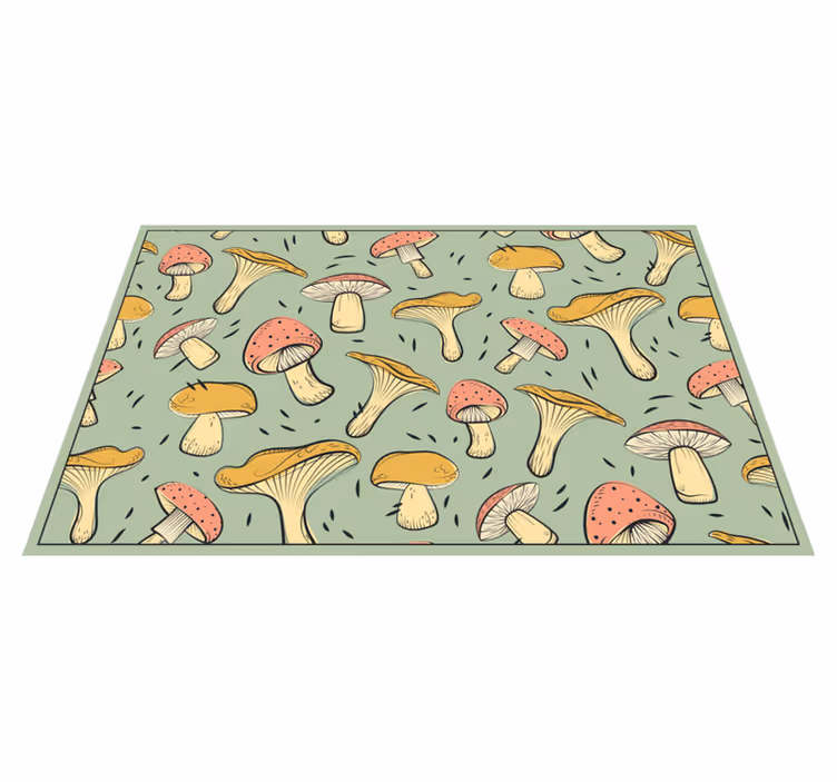 Tapis vinyle nature motifs de champignons fantaisistes - TenStickers
