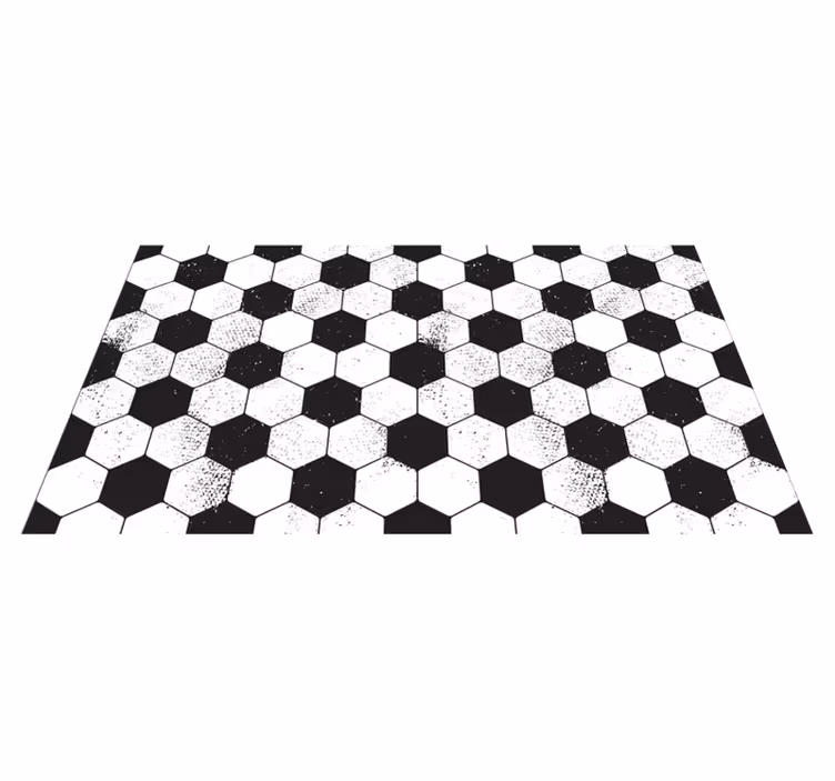Tapis vinyles géométriques hexagonal noir et blanc - TenStickers