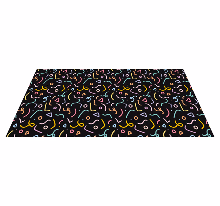 Tapis vinyles géométriques tourbillons abstraits colorés - TenStickers