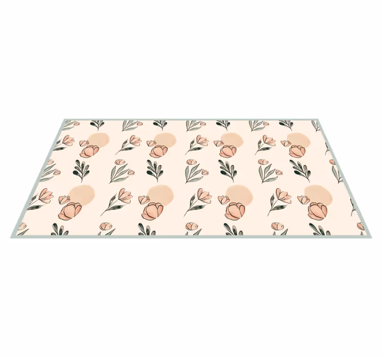 Tapis vinyle fleurs et plantes nuances à motifs floraux - TenStickers