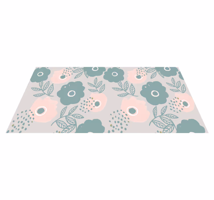 Tapis vinyle fleurs et plantes élément de feuille florale - TenStickers