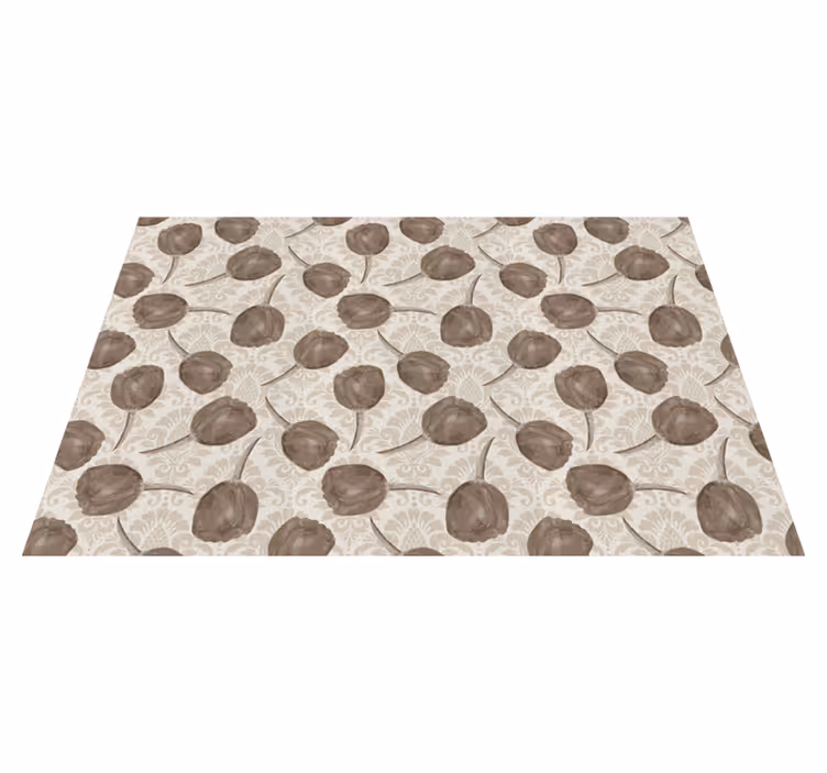 Tapis vinyle fleurs et plantes doux motif botanique - TenStickers
