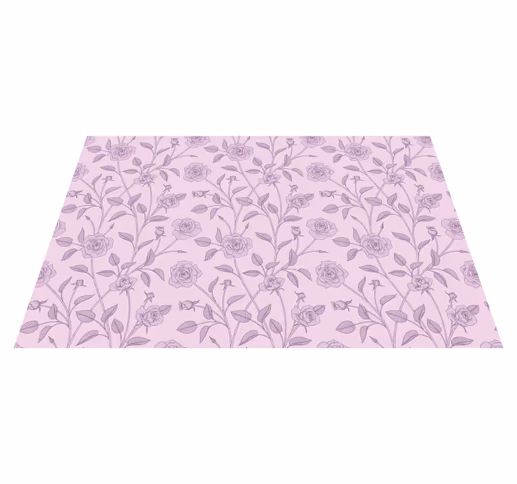 Tapis vinyle fleurs et plantes motif floral lavande - TenStickers