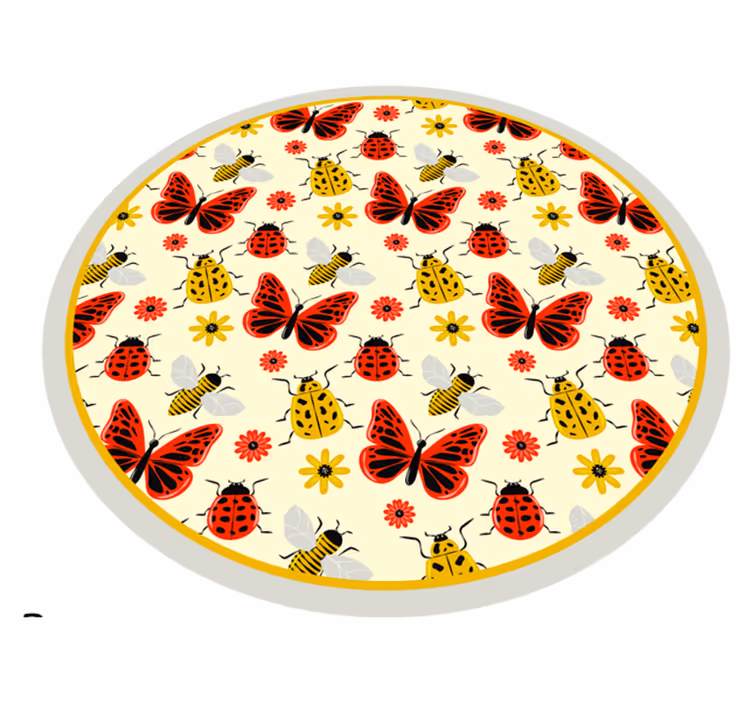 Tapis vinyle animal motif d'insecte coloré - TenStickers