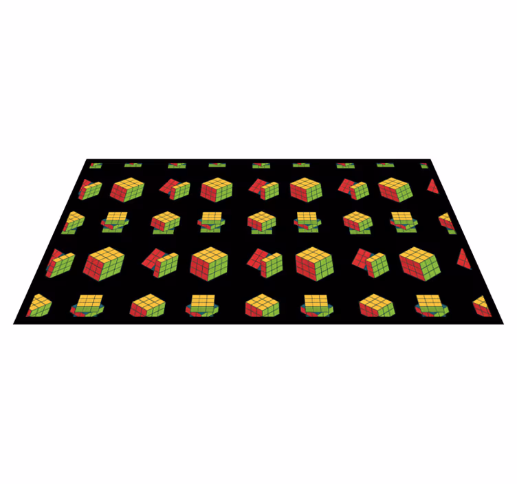 Tapis vinyle jeux modèle de cube de rubik - TenStickers