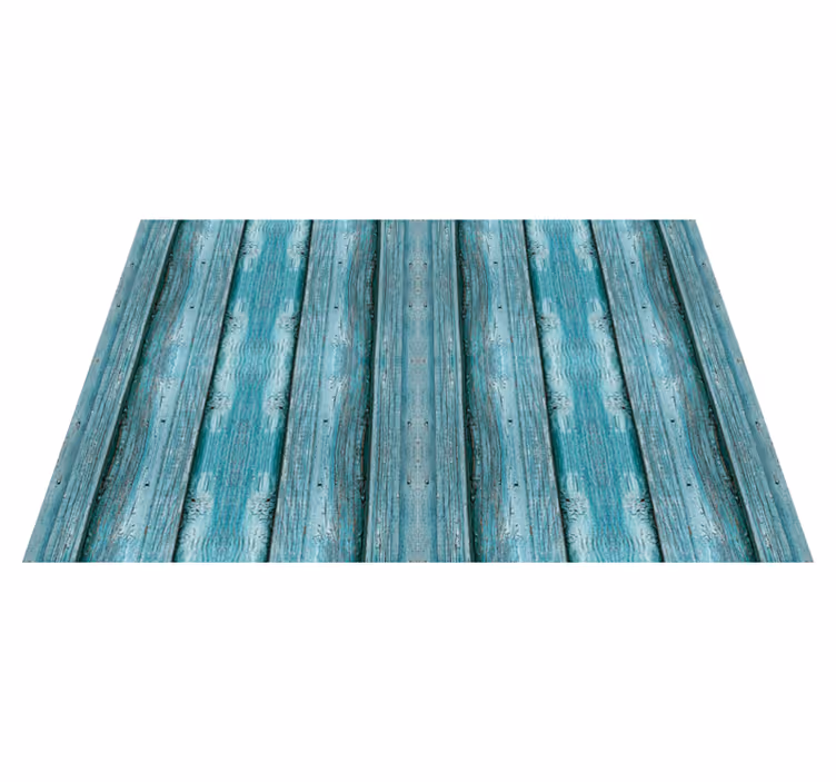 Tapis vinyle imitation parquet motif bleu vieilli - TenStickers