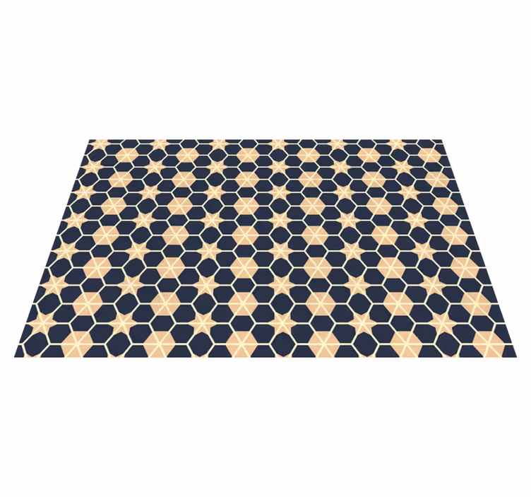 Tapis vinyles géométriques motif étoile hexagonale - TenStickers