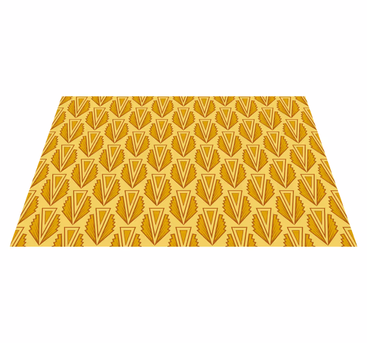 Tapis mosaique vinyle motif géométrique jaune - TenStickers