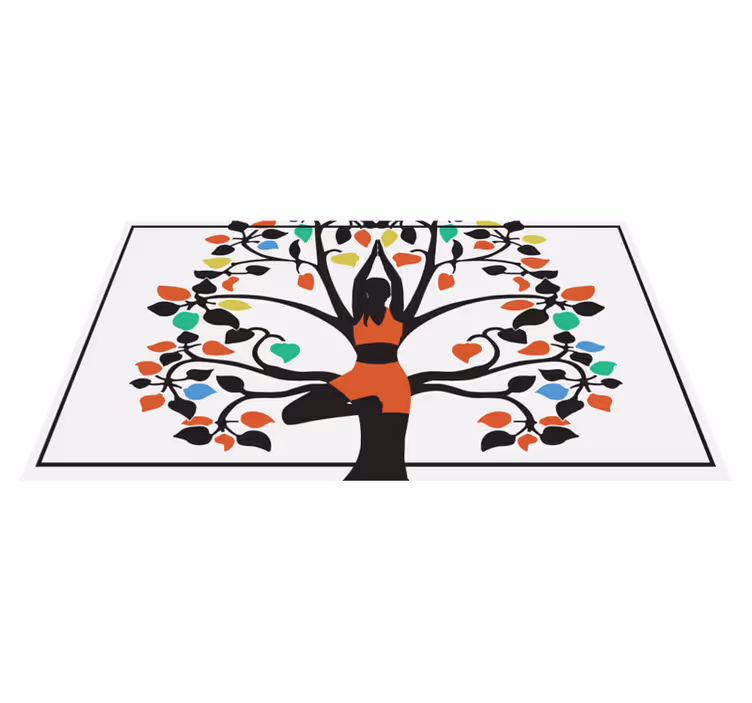 Tapis vinyle nature femme arbre - TenStickers