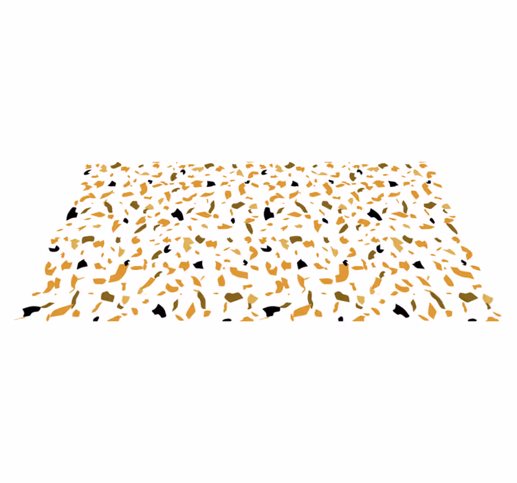 Tapis vinyle texture terrazzo blanc et marron - TenStickers