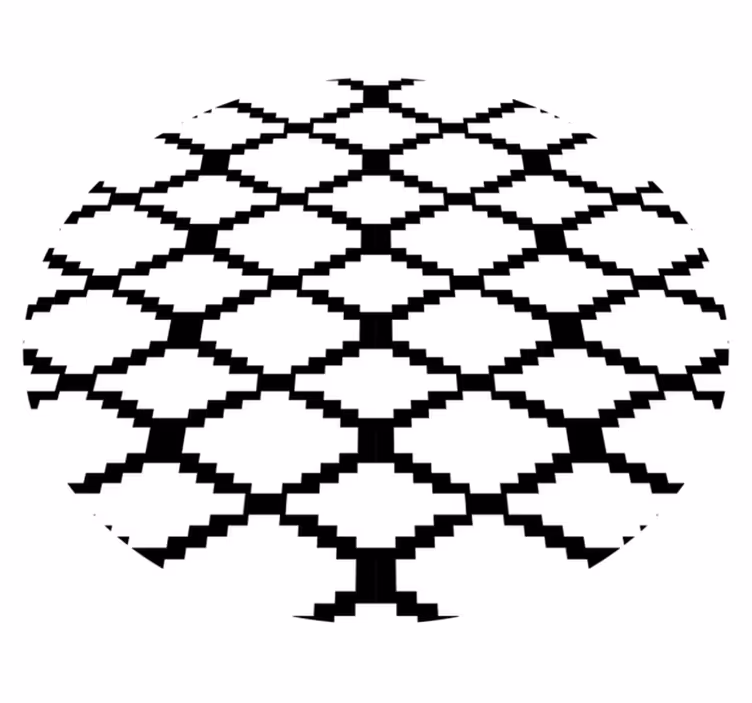Tapis vinyles géométriques noir et blanc moderne - TenStickers