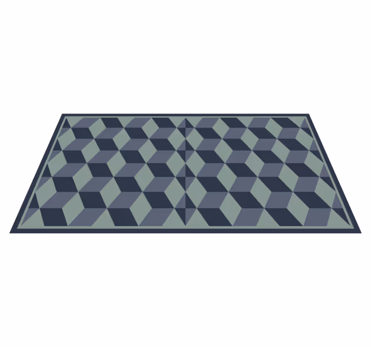 Tapis vinyles géométriques jeu de motifs cubiques - TenStickers