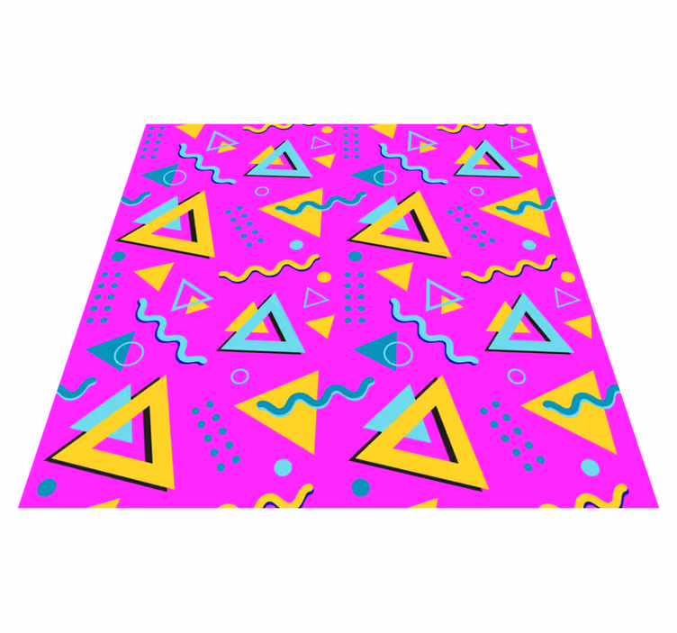 Tapis vinyles géométriques motif memphis des années 1980 - TenStickers