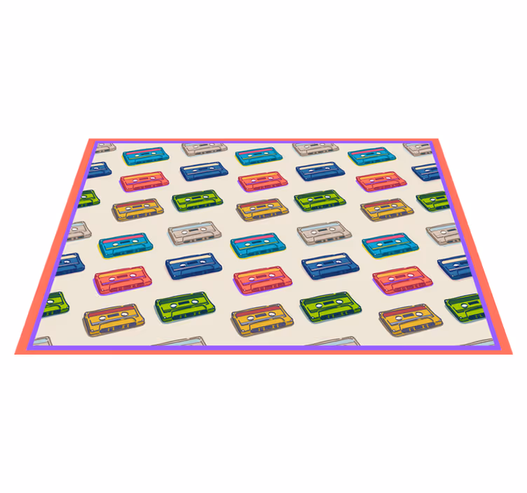Tapis vinyle rétro cassettes audio colorées - TenStickers